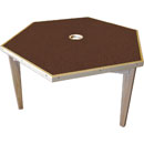 CANFORD ACOUSTIC TABLE Ash, hexagonal 1220mm, dual jacks, brown fabric