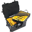 PELI 1607 AIR CASE Internal dimensions 535x402x295mm, with padded dividers, wheeled, black