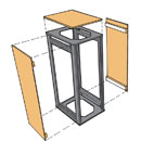 CANFORD ES5039116 SIDE PANEL For ES503 Open frame rack, 16U, 500d, Ash, pair