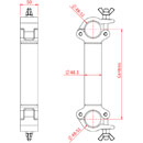 DOUGHTY T57345 COUPLER Pipe to pipe, parallel, 500mm centres, silver