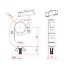 DOUGHTY T5886101 TRIGGER CLAMP With M12 x 45 bolt and wingnut, black