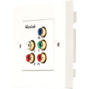 MUXLAB 500058-WP AUDIO/VIDEO BALUN Wallplate, 1x component video, stereo audio, 1-gang UK, white