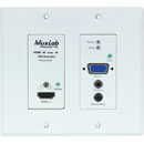 MUXLAB 500773 VIDEO EXTENDER Wallplate, transmitter, HDMI/VGA, UHD-4K, 2-gang US, Decora, white