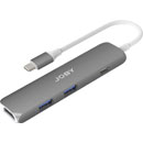 JOBY USB-C HUB ADAPTER USB-C to 2x USB-A/1x USB-C/1x 4K HDMI, PD through, aluminium housing, grey