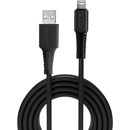 LINDY 31319 LIGHTNING CABLE Type A USB male - Lightning male, black, 0.5m