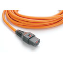 IEC-LOCK AC MAINS POWER CORDSET IEC-Lock C13 female - IEC C14 male, 6 metres, orange