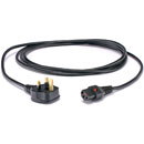 IEC-LOCK AC MAINS POWER CORDSET IEC-Lock C13 female - UK 13A, 3 metres, black