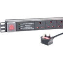 CANFORD PDU Economy, 1U horizontal, 6-way, UK, surge protected