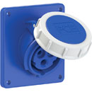 PCE 4132-6 WATERTIGHT 16A PANEL MOUNTING SOCKET, Angled, IP67, blue/grey