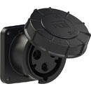 PCE 3335-6XS WATERTIGHT 63A PANEL SOCKET, Flanged, IP67, black