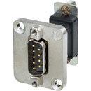 NEUTRIK NADB9MF D-SUB 9 PIN male - female, panel mount, feedthrough, nickel