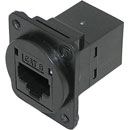 TUK D-SERIES KEYSTONE RJ45 BACK-TO-BACK COUPLER Cat6, black