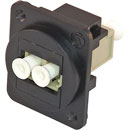 TUK D-SERIES KEYSTONE FIBRE COUPLER LC to LC, multi mode, duplex, black/beige