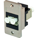 TUK PANEL MOUNT KEYSTONE FIBRE COUPLER LC to LC, multi mode, duplex, black/beige