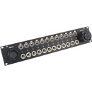 CANFORD SPLITTER PANEL 2U, 12 Way, 2x 12 XLR, TL37F & TL37M (0.15 - 0.6 sq.mm contacts), black