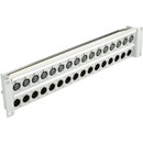 CANFORD XLR TERMINATION PANEL 2U Angled 1x16 Neutrik XLRF (top), 1x16 Neutrik XLRM (bottom), black