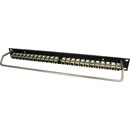 CANFORD CAT6 RJ45 PRO PATCH PANEL 1U 1x24 FEEDTHROUGH, screened, black