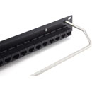 CANFORD CAT5E RJ45 PRO PATCH PANEL 1U 1x24 FEEDTHROUGH, unscreened, black