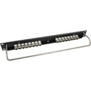 CANFORD CAT6A RJ45 PRO PATCH PANEL 1U 1x16 FEEDTHROUGH, Screened, black