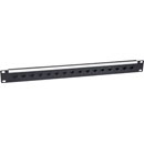 CANFORD CAT5e RJ45 PATCH PANEL, Economy, 1U, 1x16, Feedthrough, Unscreened,black