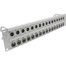 CANFORD CONNECT XLR TERMINATION PANEL 2U 1x16 Canford XLRM (t), 1x16 Canford XLRF (b), grey