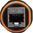 TUK WACSG CAT6A RUGGEDISED FEED-THROUGH COUPLER IP68, black