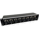 CANFORD ANGLED FIBRE RACKMOUNT CASE 100mm Deep, 2U 8x Lemo SMPTE FXW.3K plug, black