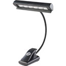 K&M 12248 CONCERT LIGHT GOOSENECK LAMP Spring clamp, battery/mains, 6x LED, 150mm shade