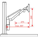 YELLOWTEC M!KA YT3801 EASYLIFT MONITOR ARM S Height adjustable, supports 3-8kg, silver