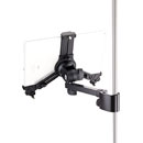 K&M 19791 TABLET HOLDER Pole-mount clamp, 222-334mm x 128-232mm range, black