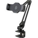 K&M 19805 TABLET HOLDER Desk-mount clamp, 130-224mm width, black