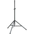 K&M 214/6 LOUDSPEAKER STAND Floor, lightweight, folding legs, up to 50kg, 1375-2185mm, black