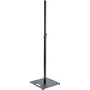 K&M 26729 LOUDSPEAKER STAND Floor, square base, up to 18kg, 1110-1810mm, locking screw, black