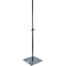 K&M 24651 LOUDSPEAKER STAND Floor, square base, up to 30kg, 1420-2420mm, spring-loaded bolt, black