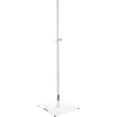 K&M 24651 LOUDSPEAKER STAND Floor, square base, up to 30kg, 1420-2420mm, spring-loaded bolt, white