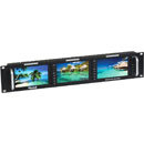 MUXLAB 500840 HDMI/3G-SDI TRIPLE DISPLAY Multiscreen video monitor, 3x 5-inch displays, 2U rackmount