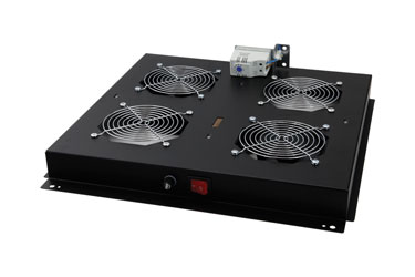 LANDE ROOF FAN TRAY 2 fans, on/off switched, with thermostat, for ES362, ES462 rack, black