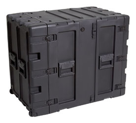 SKB 3RR-14U24-25B REMOVABLE SHOCK RACK CASE 14U, 24-inch depth, removable shockmount, wheels, black