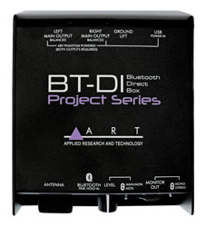 ART BT-DI DI BOX Active, Bluetooth input, dual balanced 3-pin XLR outputs