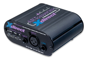 ART XDIRECT DI BOX Active, 6.35mm jack/XLR inputs, balanced 3-pin XLR output