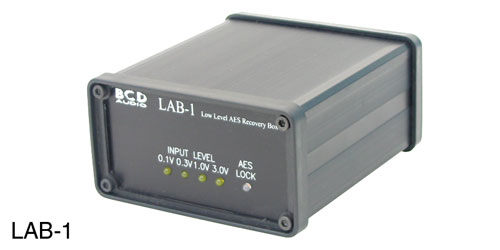 BCD LAB-1 AES-3 AUDIO RANGE EXTENDER Single AES/EBU channel, requires DC power