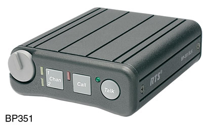 RTS BP351 Dual ch.beltpack, black, XLR-5 h/p outlet