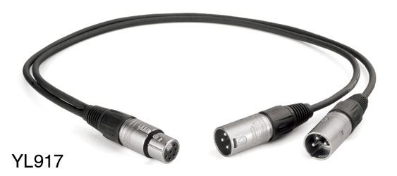 TECPRO YL917 Y-lead 6 pin XLR female to dual 3 pin XLR male