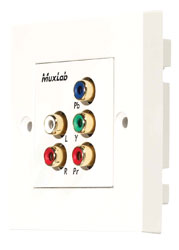 MUXLAB 500058-WP AUDIO/VIDEO BALUN Wallplate, 1x component video, stereo audio, 1-gang UK, white