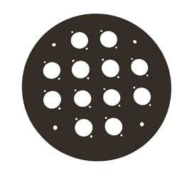CANFORD CABLE DRUM Connector plate, 12 universal series holes, for plastic, rubber and metal drums