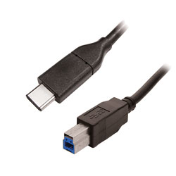 USB CABLE 3.1, Type C male - Type B male, 3 metre, black