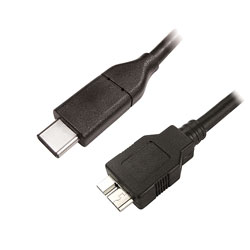 USB CABLE 3.1, Type C male - Type B-micro male, 1 metre, black