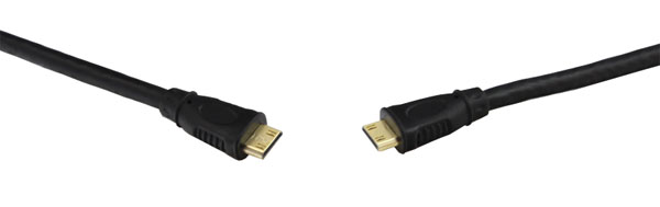 HDMI CABLE High speed with Ethernet, Mini C male to Mini C male, 2 metres