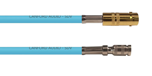 CANFORD CABLE DIN 1.0/2.3 male - BNC female, 12G 4K UHD, 300mm, turquoise