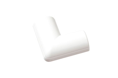 D-LINE FLFB2010W 1/2-ROUND CLIP-OVER FLAT BEND, For 20 x 10mm trunking, white